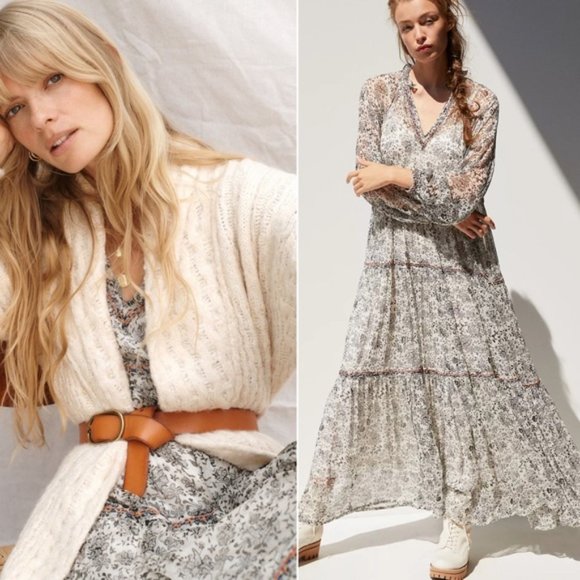 Anthropologie Boho Romilly Tiered Maxi Dress NWT - Picture 3 of 11